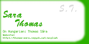 sara thomas business card